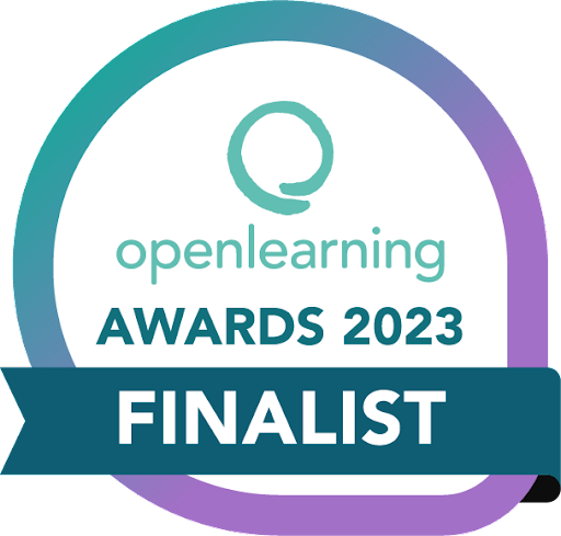 OpenLearning Awards 2023 logo, recognising CAQA Courses as a finalist.